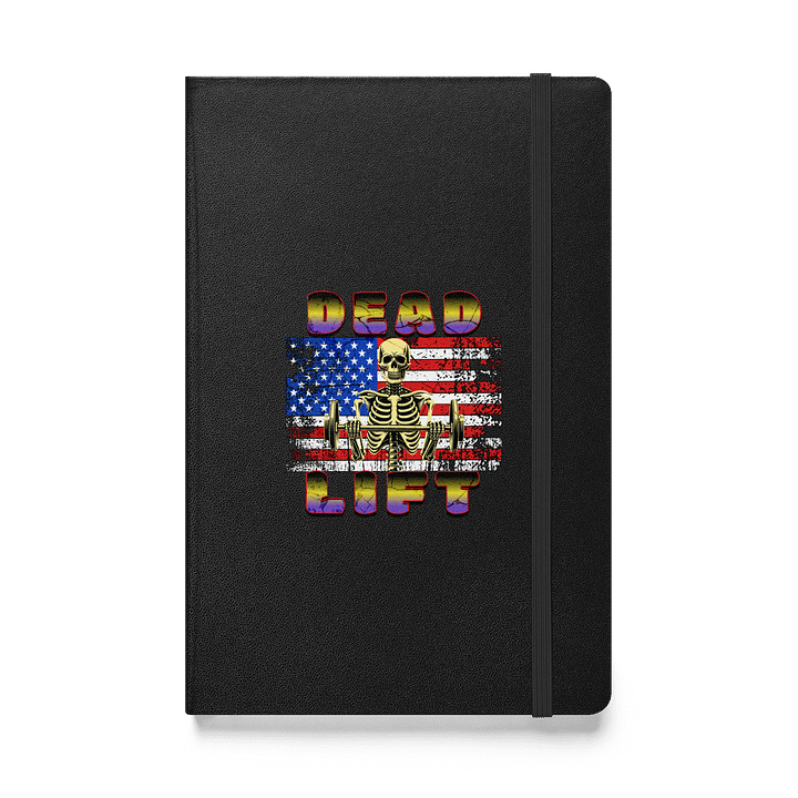 Dead Lift Weightlifting Skeleton Patriotic Hardcover Notebook product image (1)