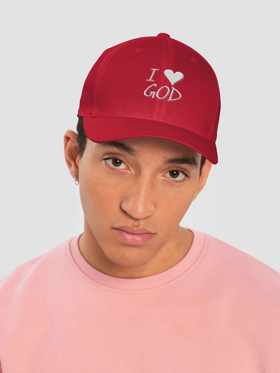 ILOVE GOD + 3 LOGOS Structured Fitted Cap product image (2)