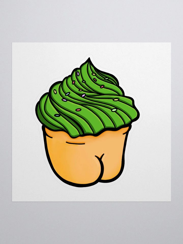 AuronSpectre Cheeky Cupcake Sticker - Green product image (1)