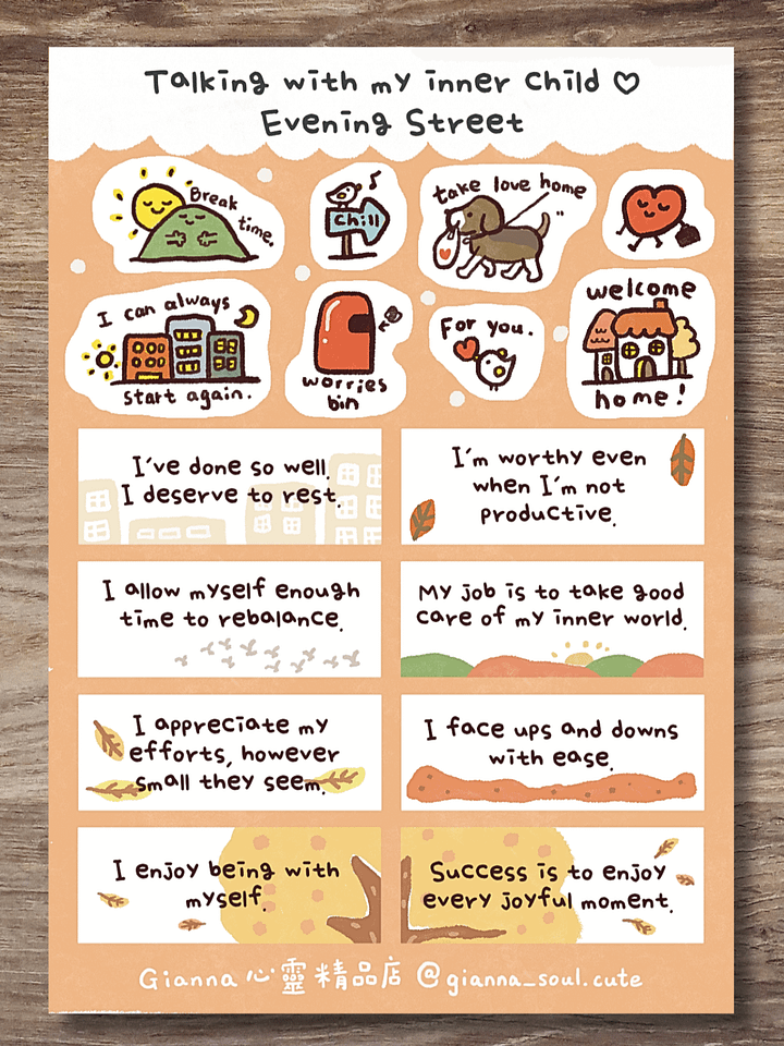 Talk with your inner child · Evening Streets | Positivity Sticker Sheet product image (1)