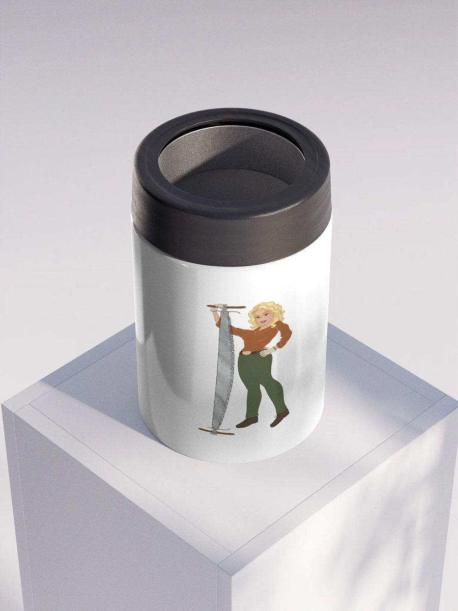 Crosscut Saw Blonde Dolly Pinup Drink Stainless Steel Koozie product image (4)