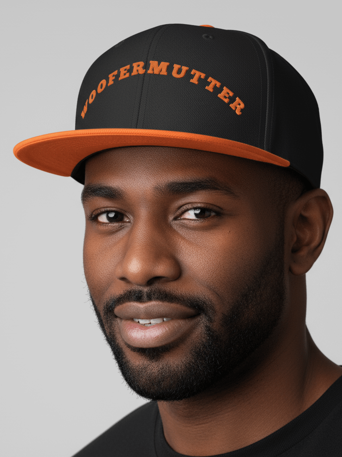 WooferMutter Black Orange Embroidery Hat product image (1)