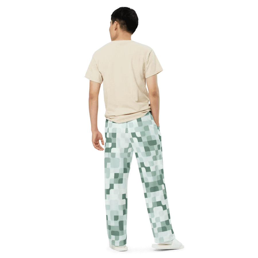 BUIII Pixelated Geometry: Mint Oasis Wide-Leg Pants product image (5)