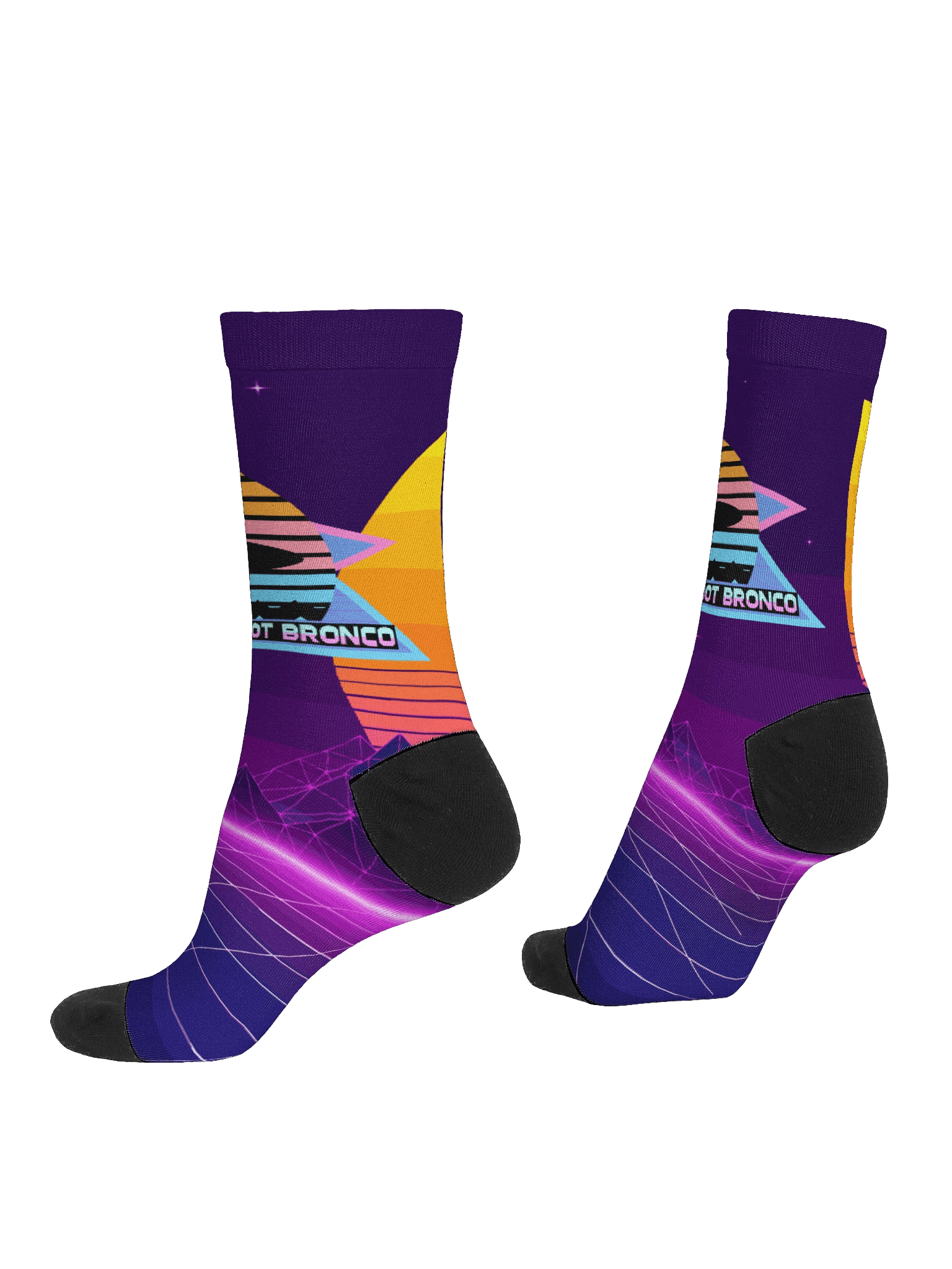 Destination Bigfoot Bronco Retro-Inspired Synthwave Logo Socks product image (4)