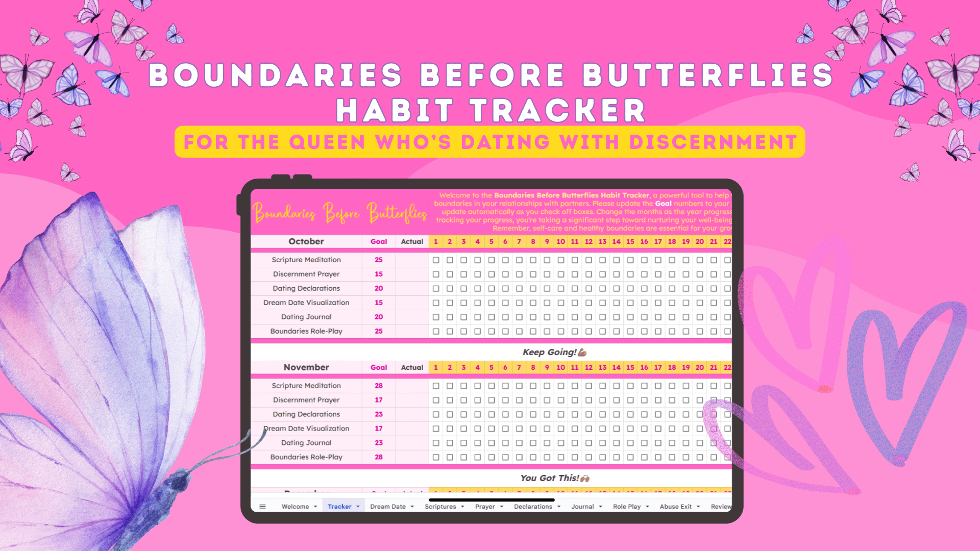 Boundaries Before Butterflies Habit Tracker product image (2)
