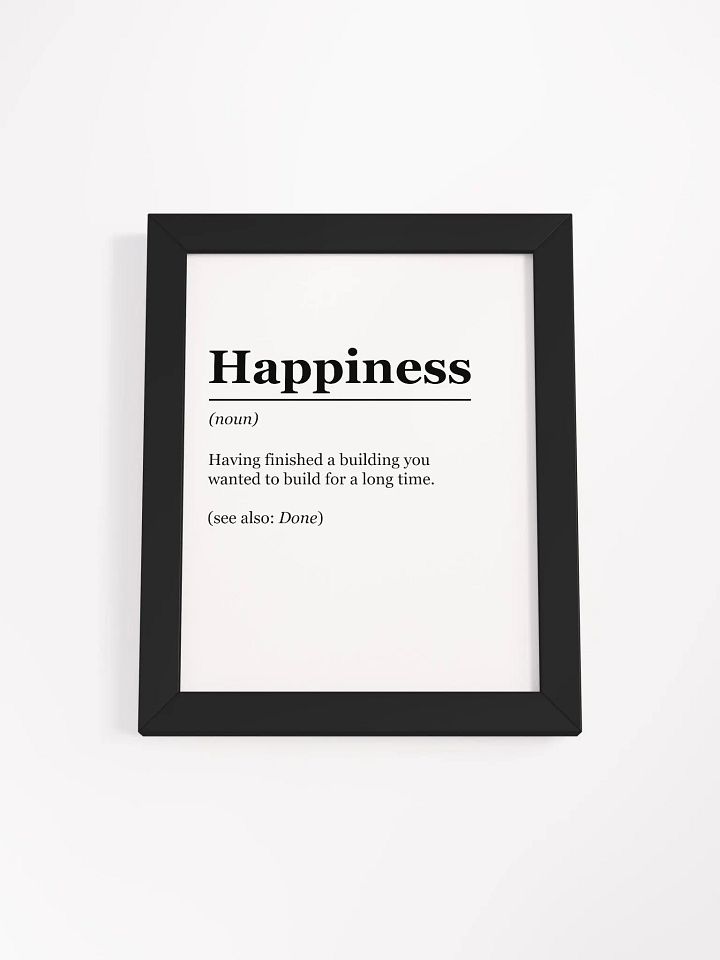 "Happiness: Defined" Framed Poster product image (1)