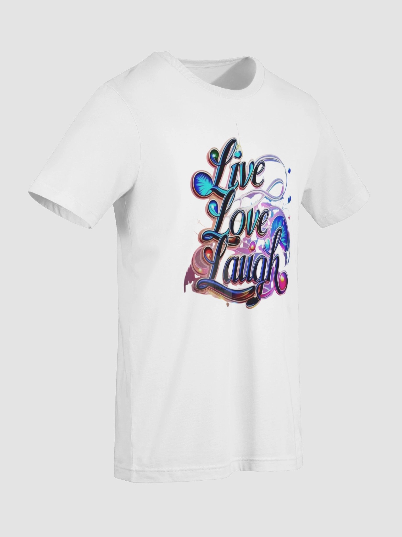 Vibrant Floral Live Love Laugh T-Shirt product image (5)