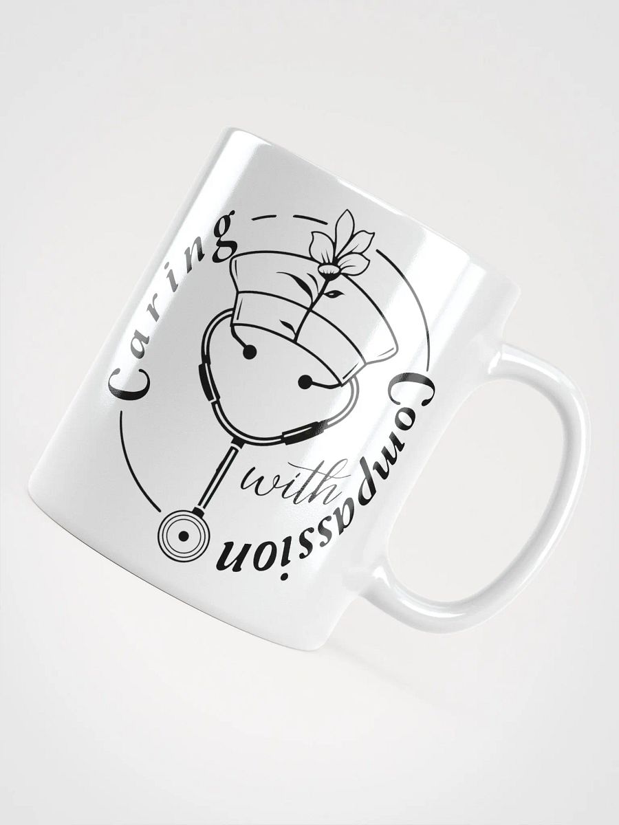 Caring With Compassion Nurse Line Art Mug, product image (4)