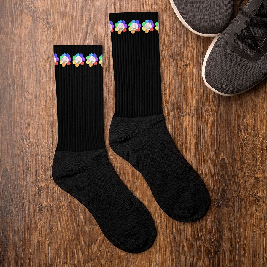 Black Flower Stripe Socks product image (5)