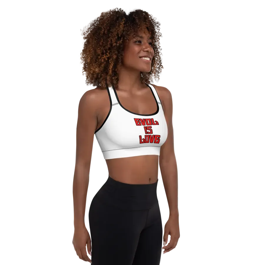 White Evol Is Love Sports Bra product image (3)