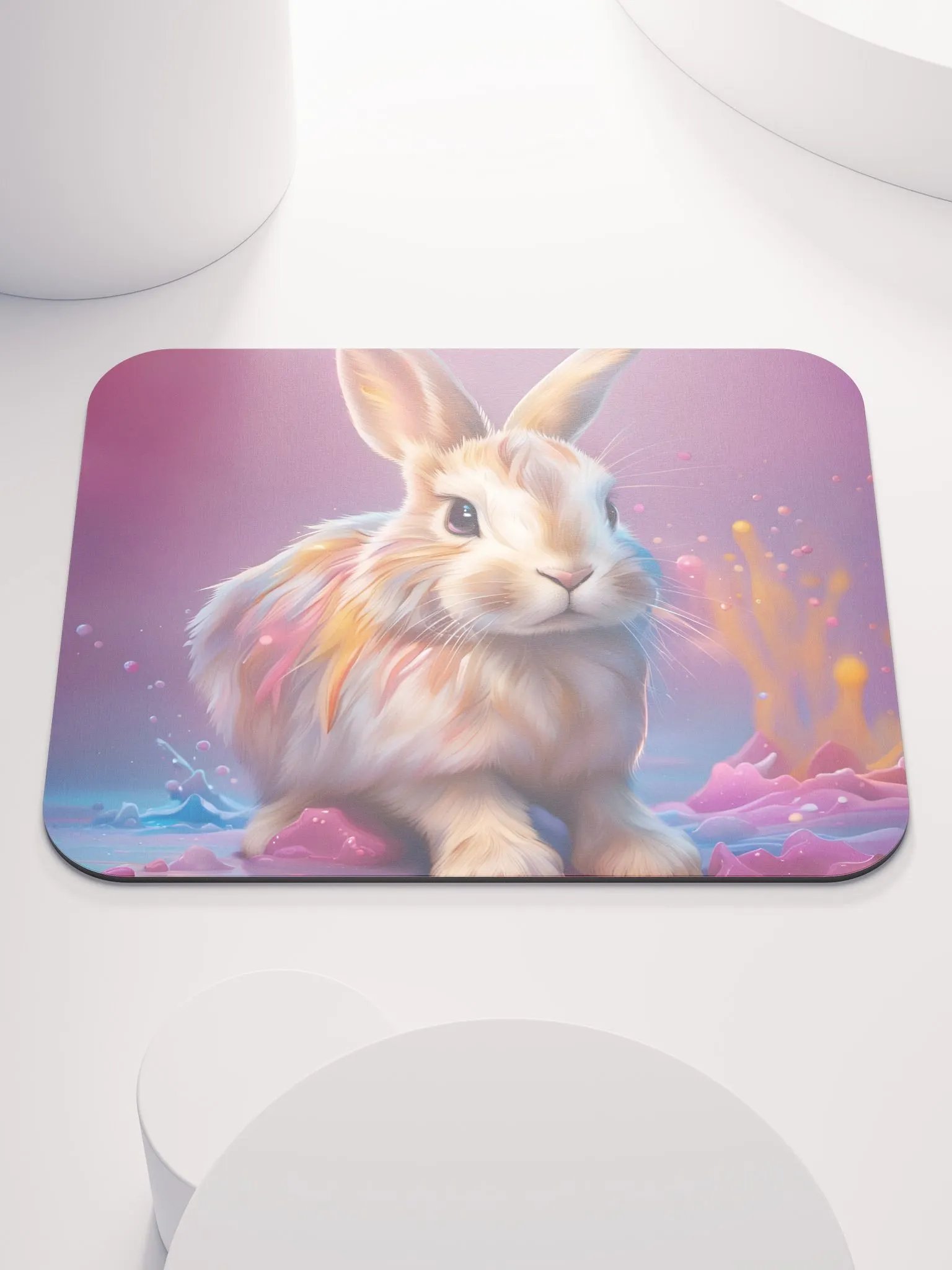 Colorful Bunny Mouse Pad product image (1)
