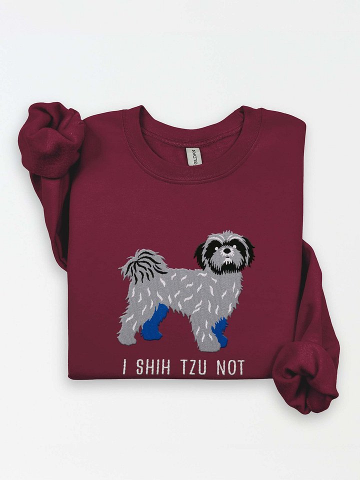 I Shih Tzu Not Sweatshirt (Embroidered) of a Shih Tzu(Blue) product image (1)