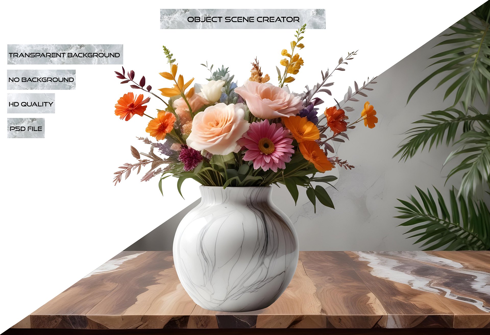Marble Eternal – Bouquet Grace Vase PNG product image (2)