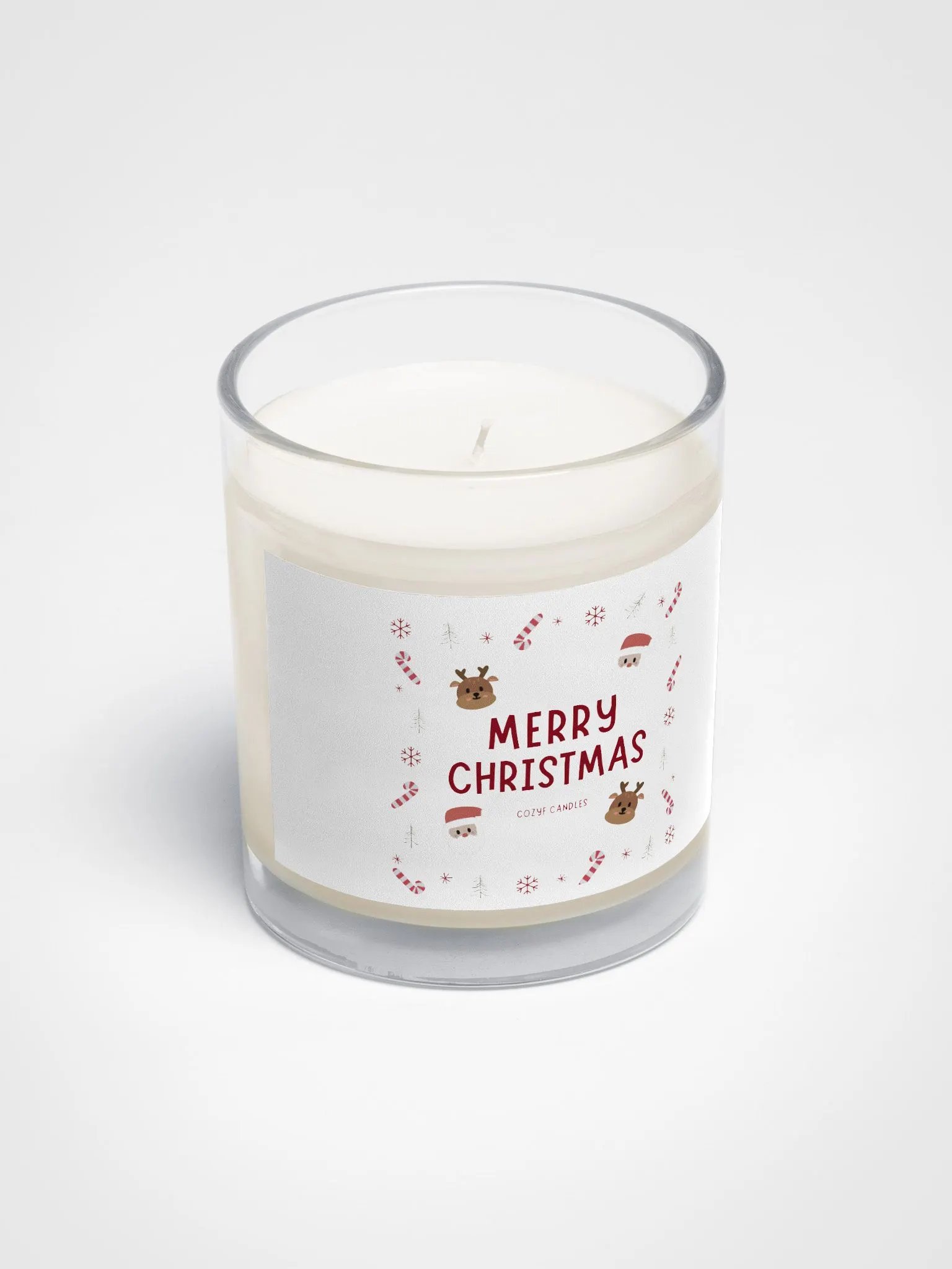 Festive Christmas Soy Wax Candle white color product image (2)