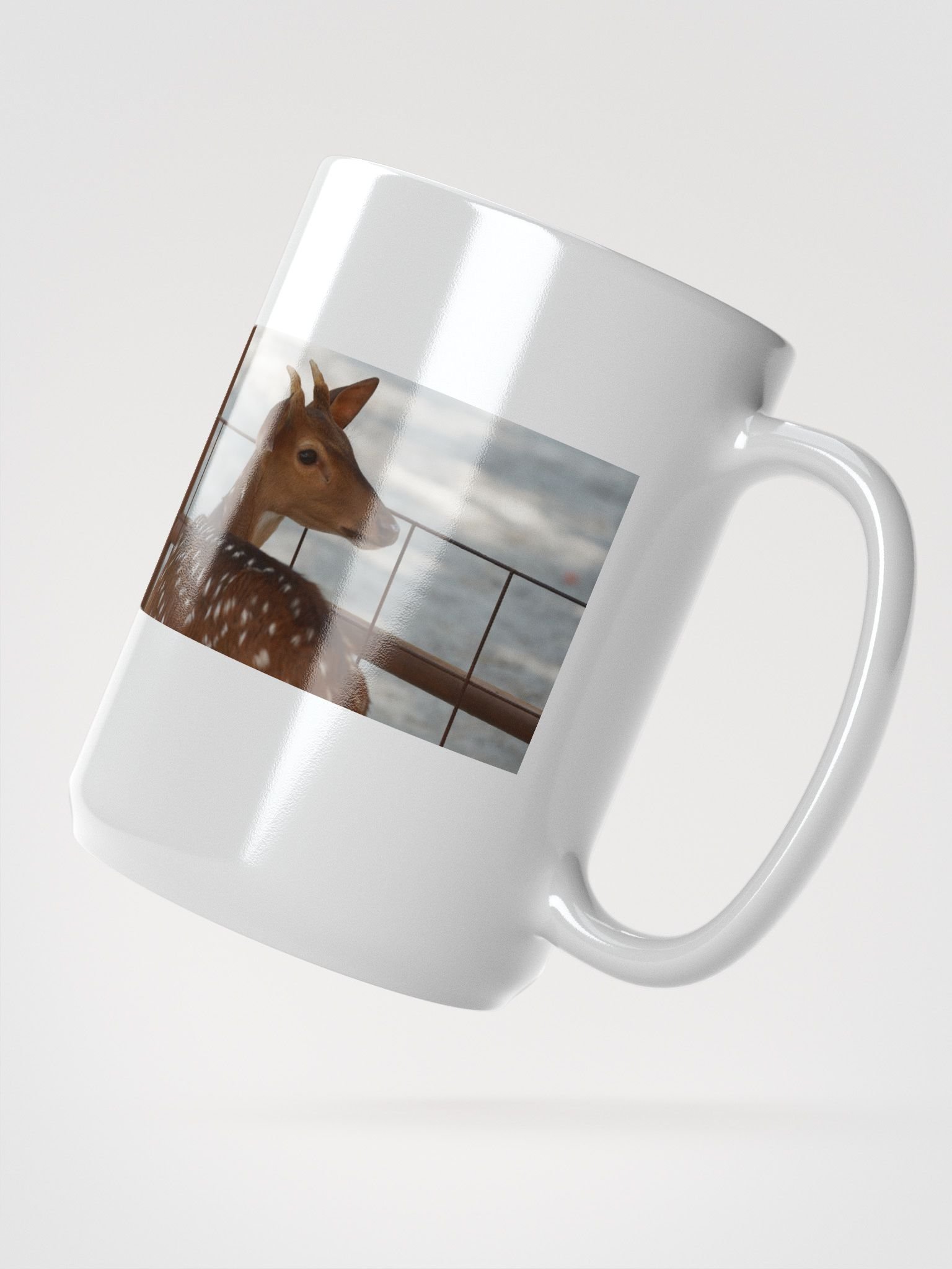 Spotted Deer White Glossy Mug product image (2)
