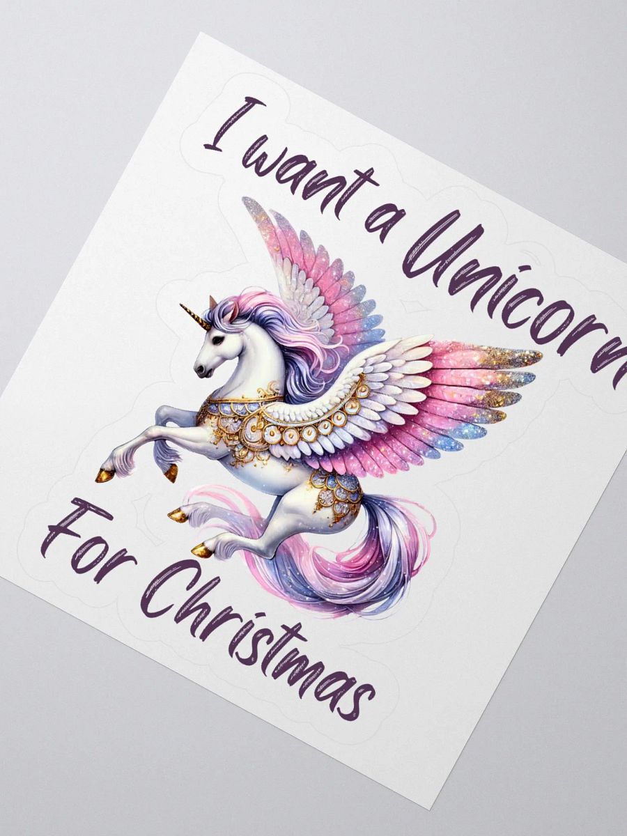 Unicorn Wonderland Christmas Kiss Cut Stickers - Purple product image (4)