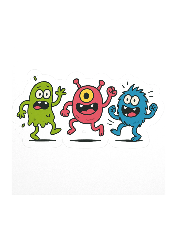Mostro Bros – Italian Brainrot Monster Trio | Cute Chaotic Cartoon Sticker Design product image (2)