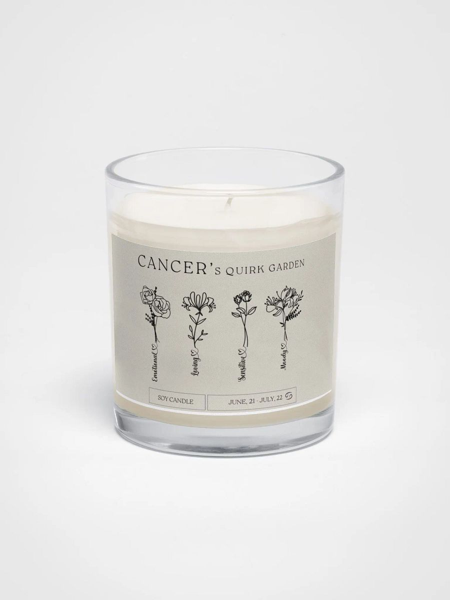 Minimalist Month Flower Cancer Vegan Soy Wax Candle product image (2)