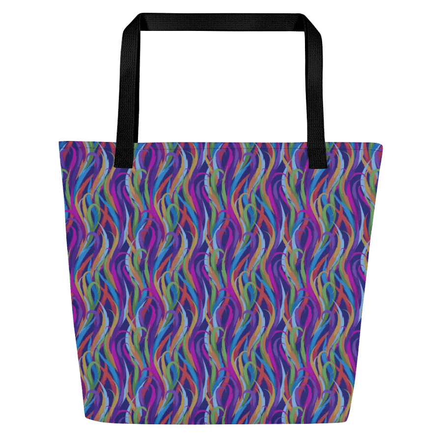 Big printed tote bag with beachy tropical vibe. product image (1)
