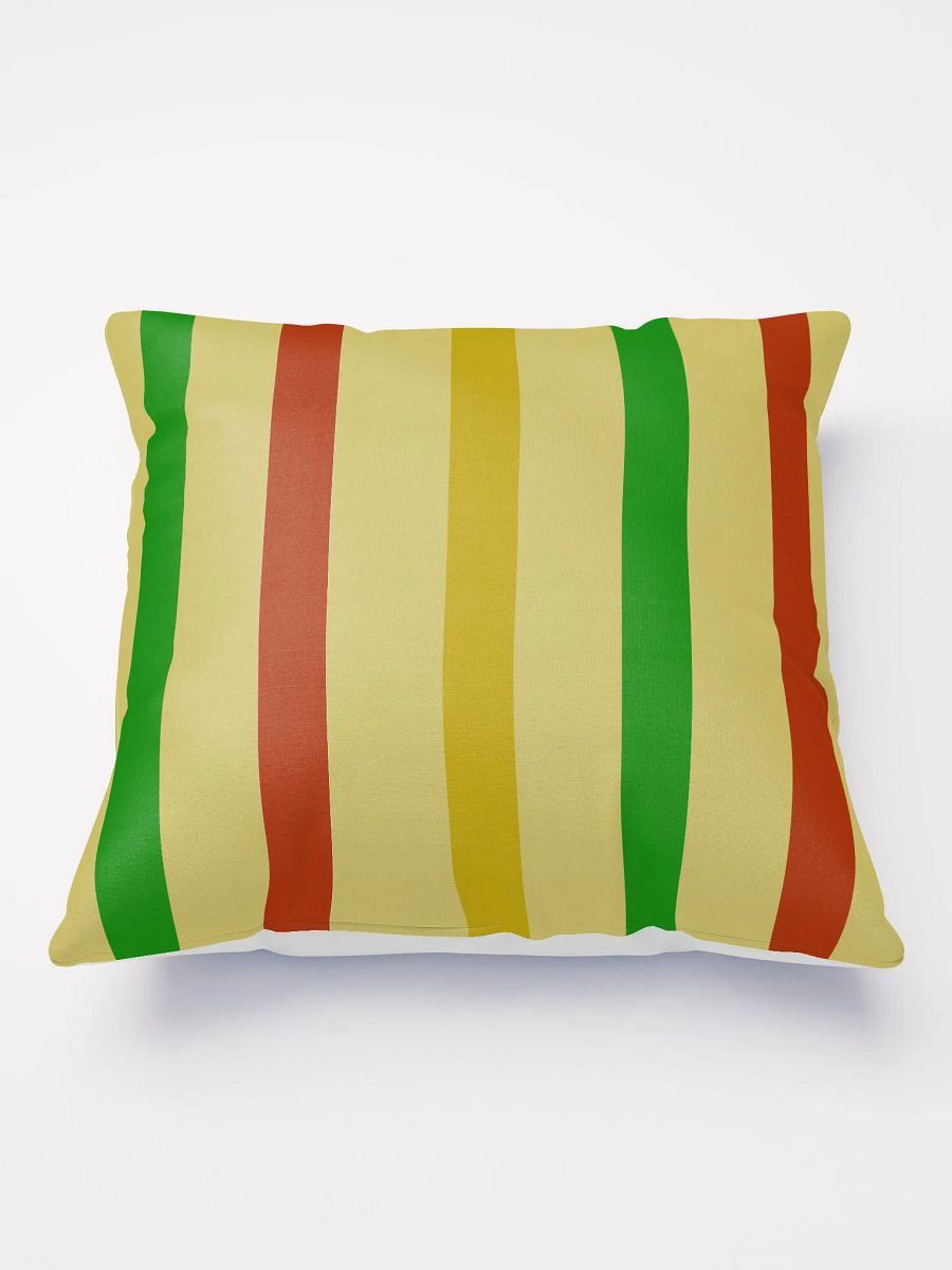 Gold, Red and Green Stripes Throw Pillow product image (1)