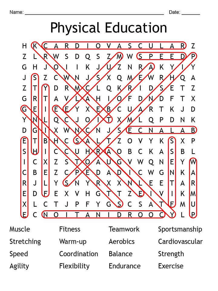 Printable Physical Education Word Search – 16 Key Vocabulary Words! product image (2)