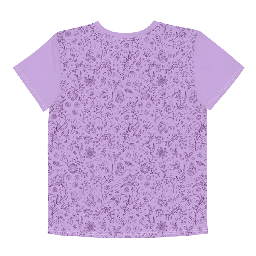 Light Purple Lilac Floral Youth T-shirt product image (7)