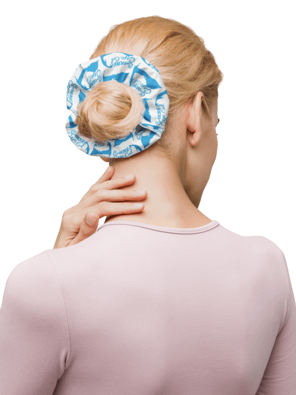 Women's | BOURNE to Cape Cod™ | Hair Tie | Coastal Chic | All-Over Logo Print | Blue on White product image (1)