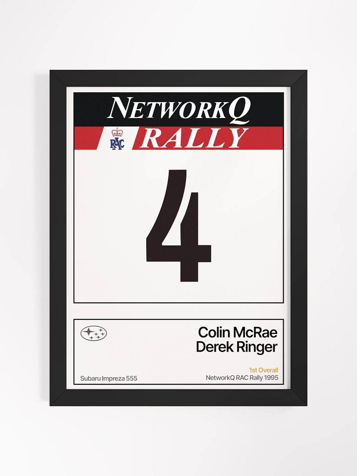 Framed A3 Print / Colin McRae : 1995 NetworkQ RAC Rally Number 4 product image (2)