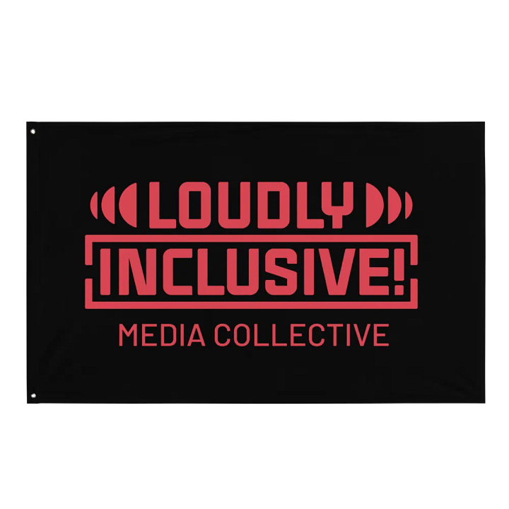 Black and Vibrant Pink Logo Flag product image (1)