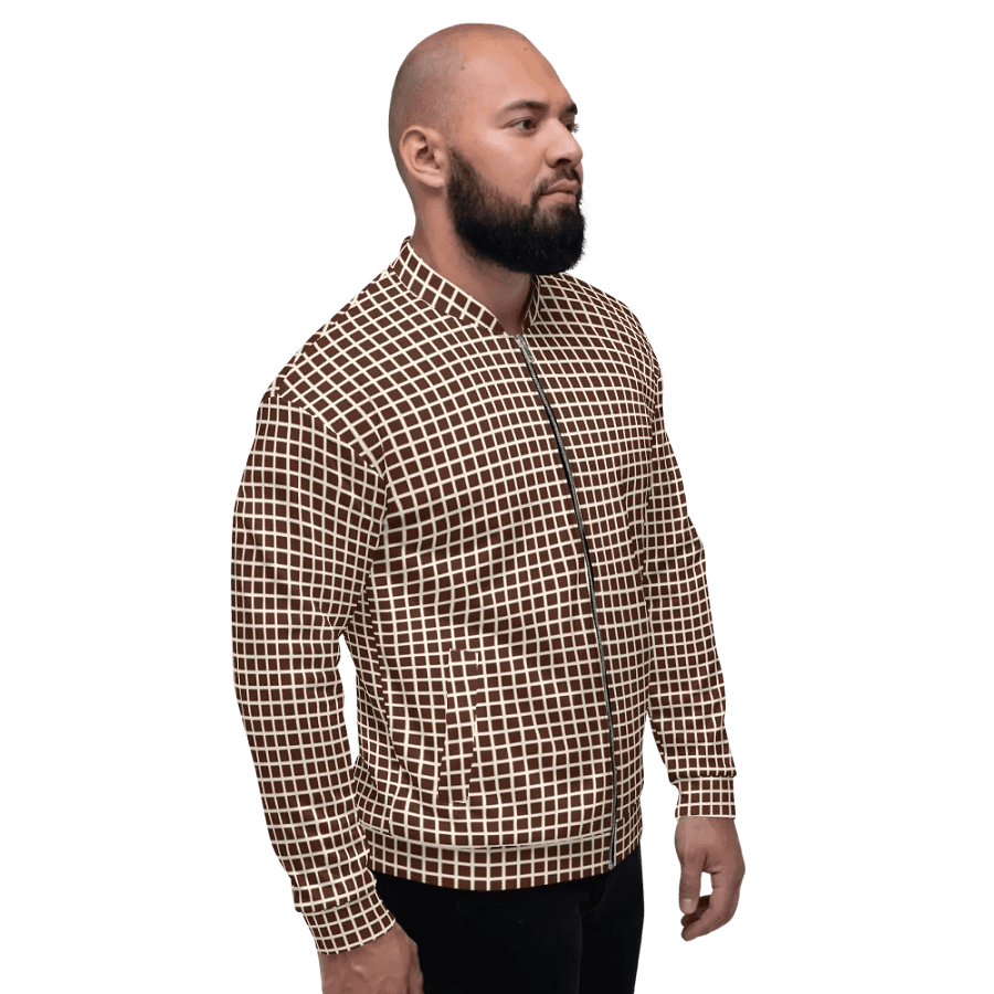 Graph Check Brown and Cream Bomber Jacket product image (3)
