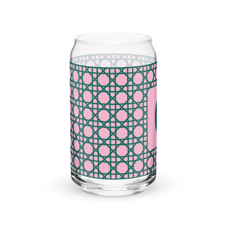 Cannage Green Pink Initial C Can-Shaped Glass product image (9)