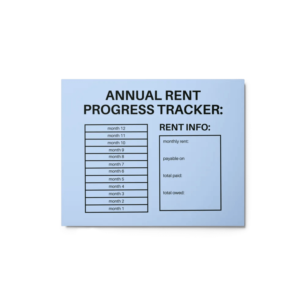 ANNUAL RENT TRACKER (black design 3) product image (1)