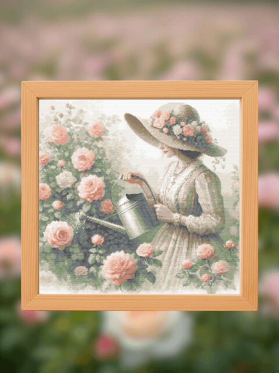 Lady Of The Roses Cross Stitch Pattern product image (1)