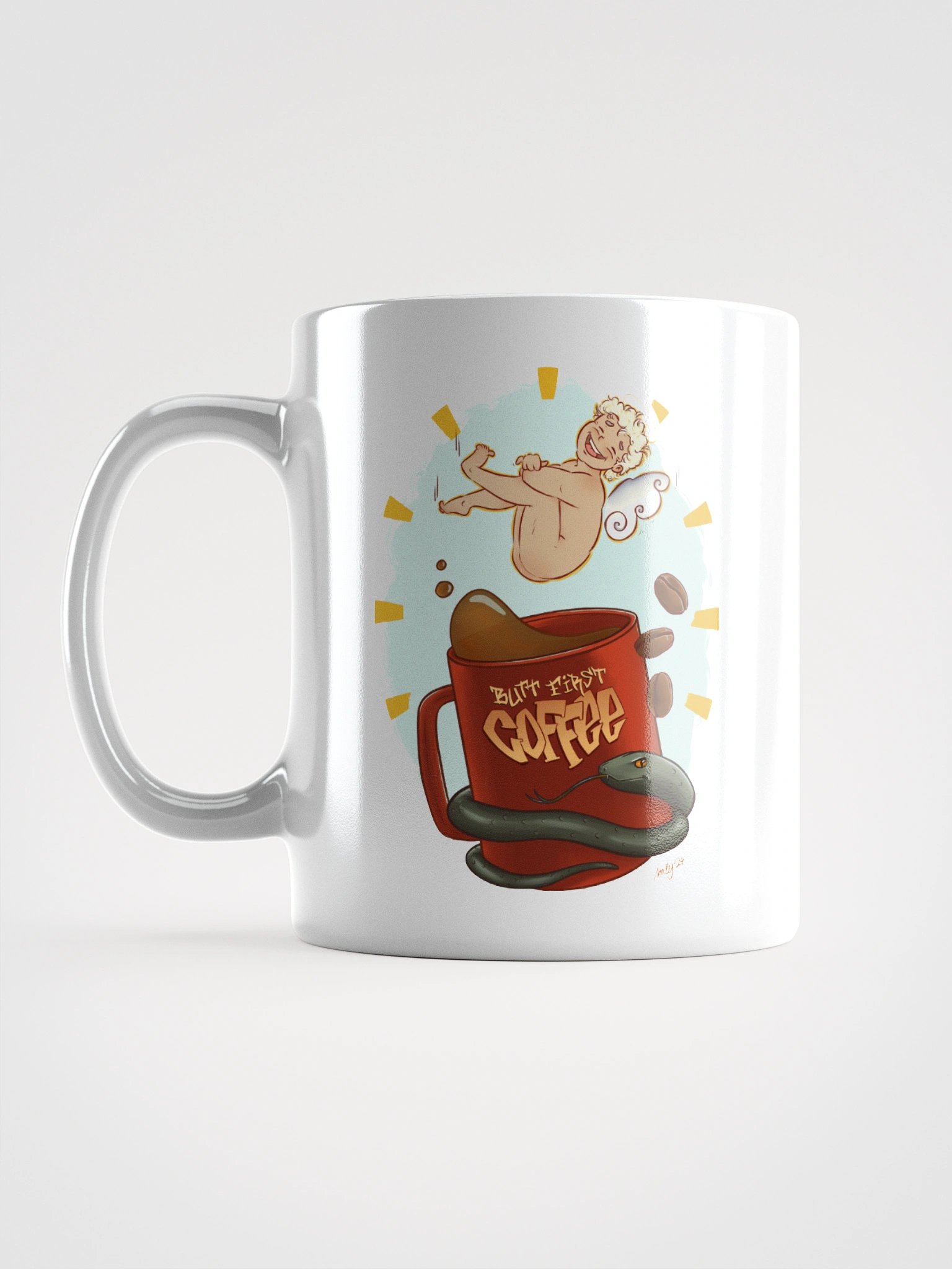 mug : butt first coffee | angel & snake edition product image (1)