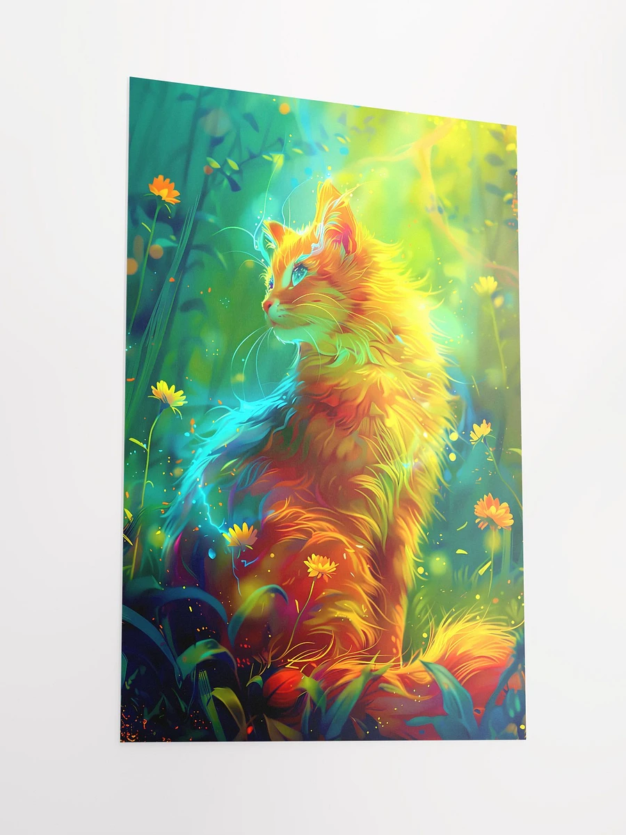 Sunlit Serenity: Ginger Cat Amidst Summer Meadow Artwork Matte Poster product image (4)