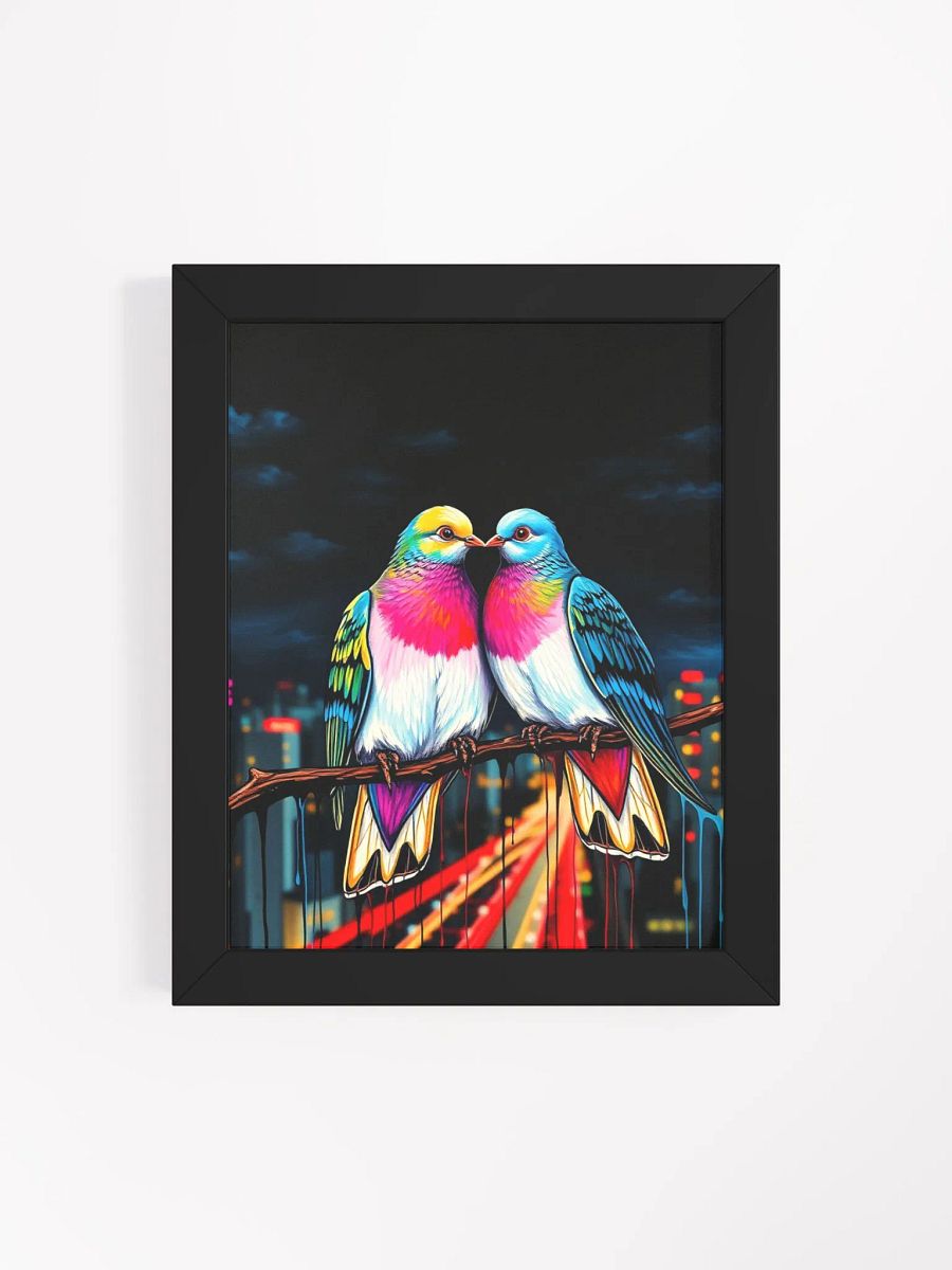 Vibrant Avian love, eco friendly wooden framed print product image (22)