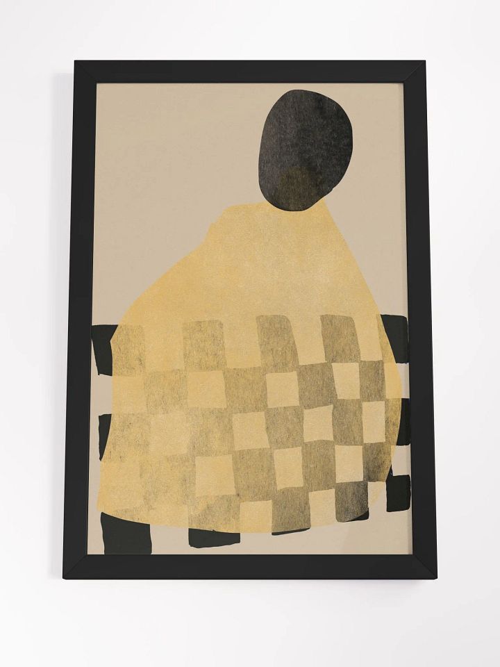 Golden Checkered Abstract Framed Poster | Luxurious Abstract Art | Modern Geometric Wall Décor | Premium Framed Poster for Elegant Interiors product image (2)