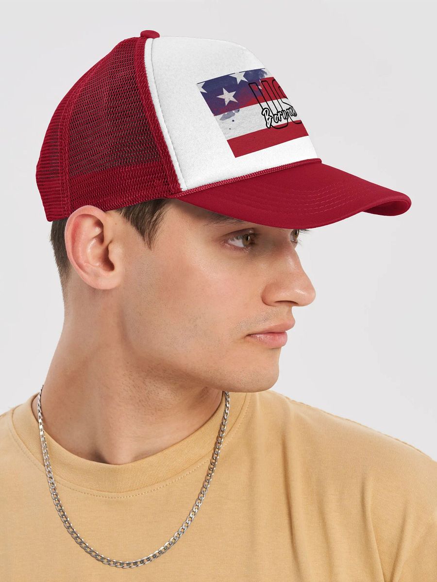 USA Born and Bred White and Red Foam Trucker Hat product image (7)