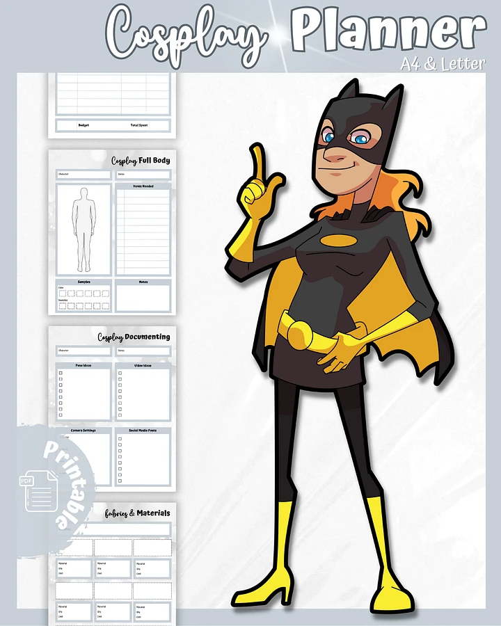 Grey Cosplay Planner Printable product image (1)