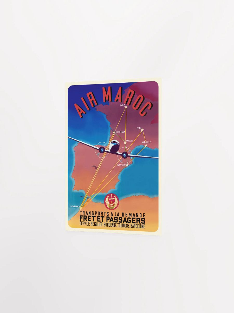 Morocco, Air Maroc, 1951 (Very Rare poster, Enhanced) — retro travel poster, vintage travel print product image (8)