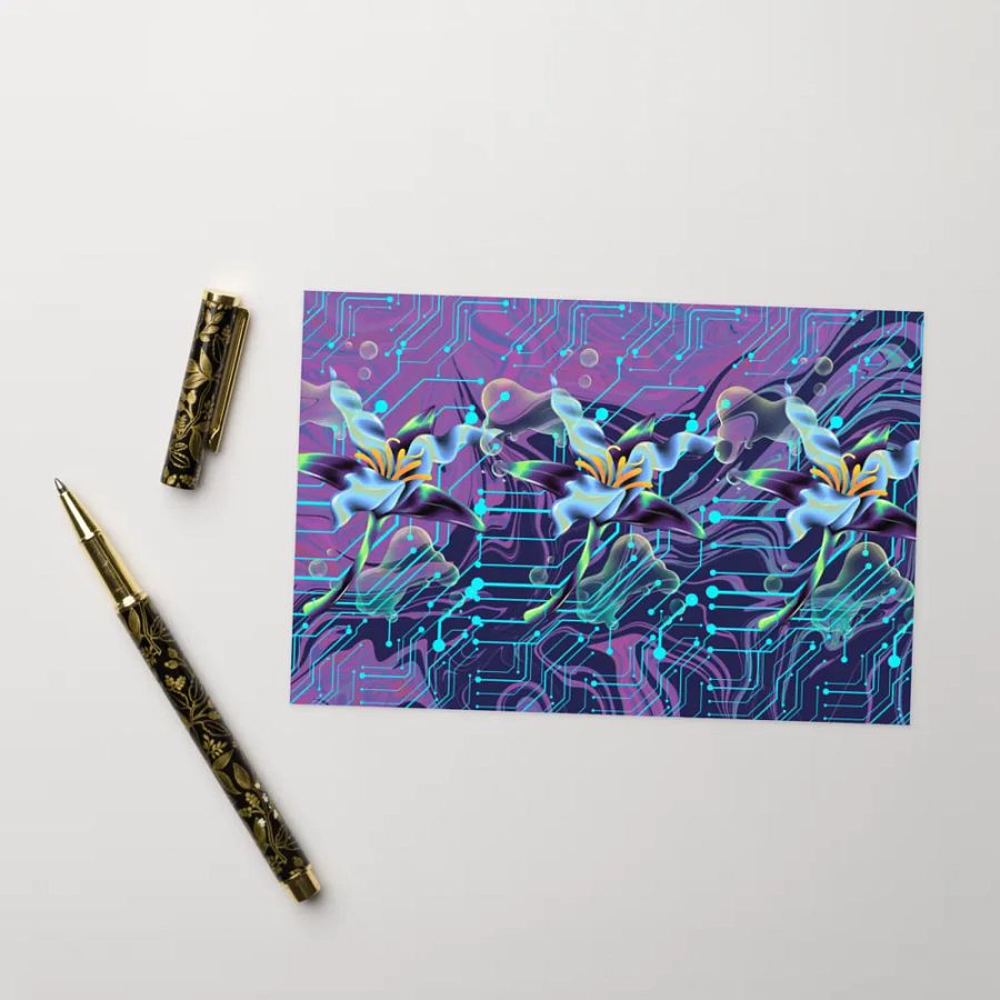 purple mood meta-magic teal meta-magic greeting card for stylish gifts product image (8)