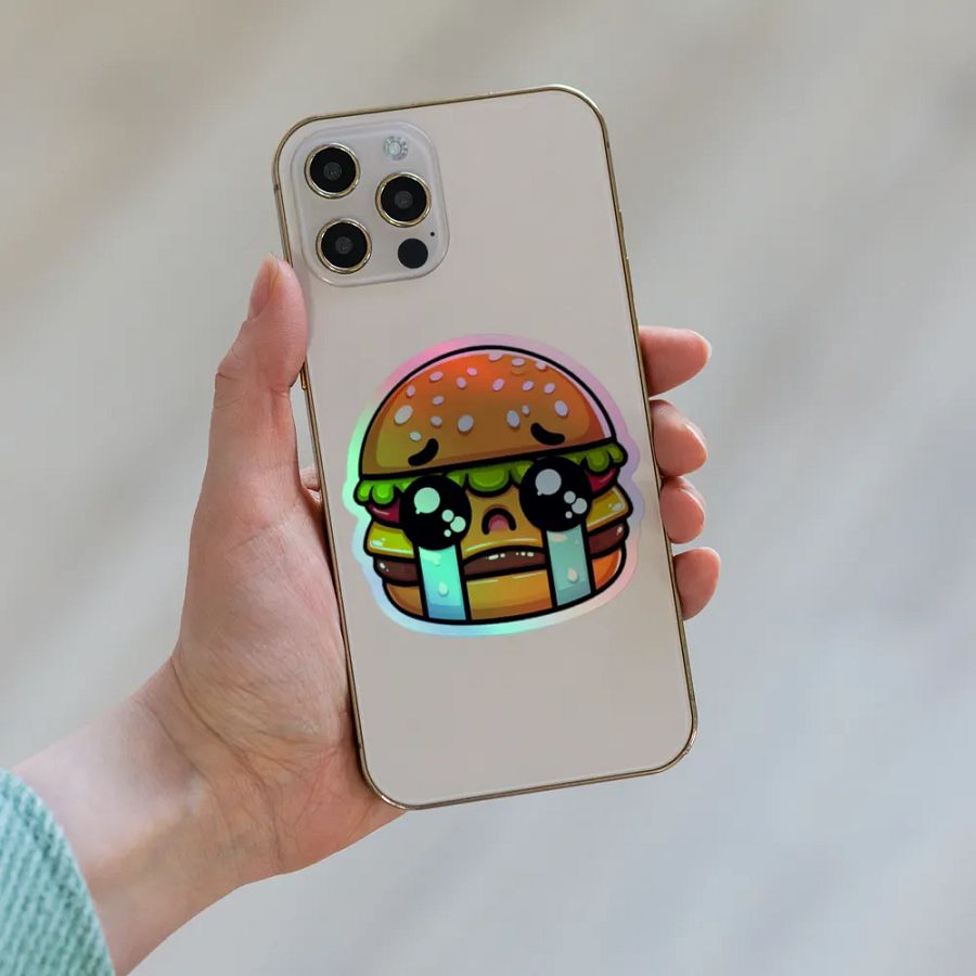 Sad Hamburger Holographic Sticker Sheet product image (8)