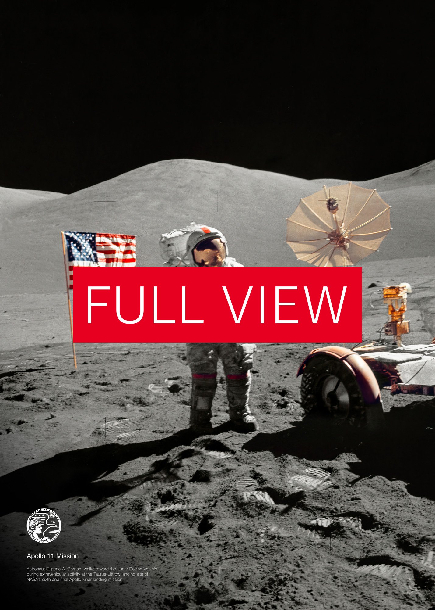 NASA Apollo 17: Astronaut Eugene A. Cernan, Last astronaut on the Moon, 1972 — space poster, space art, photo poster, NASA print product image (4)