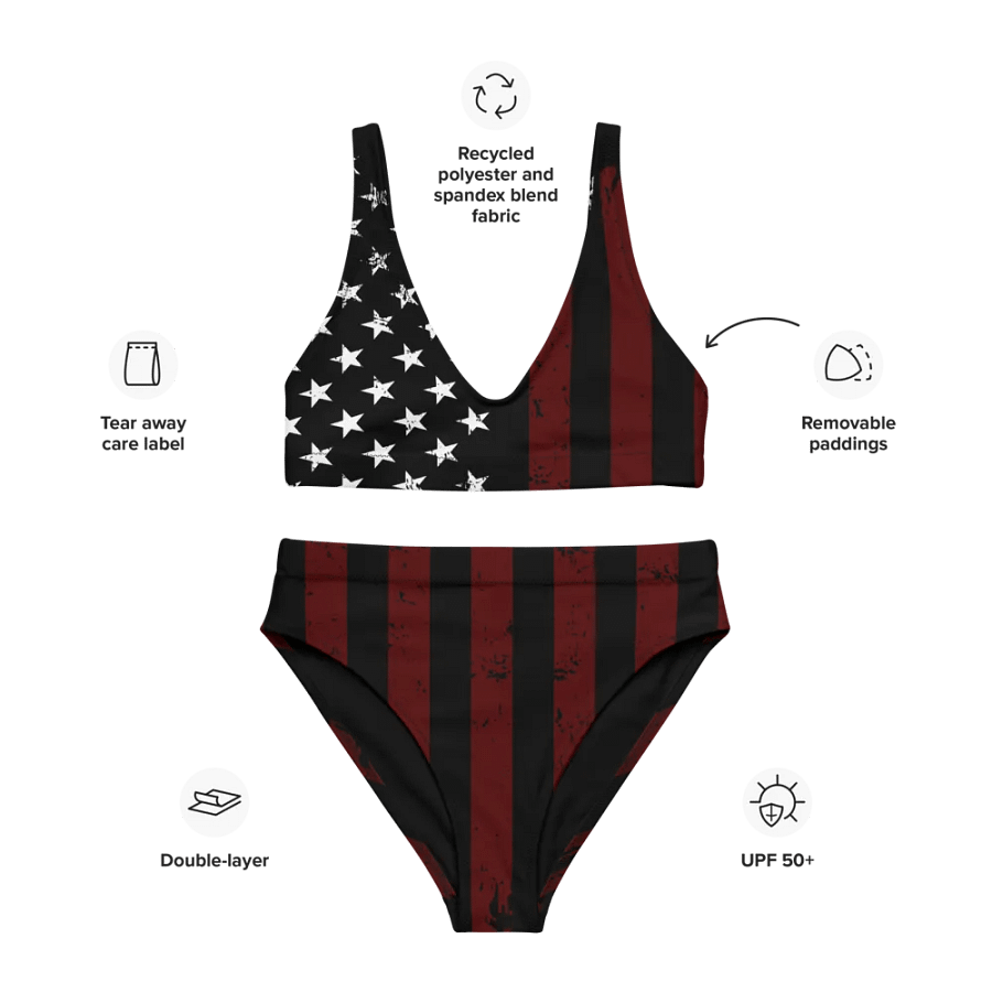 Distressed Black & Red Americana Bikini Set product image (5)