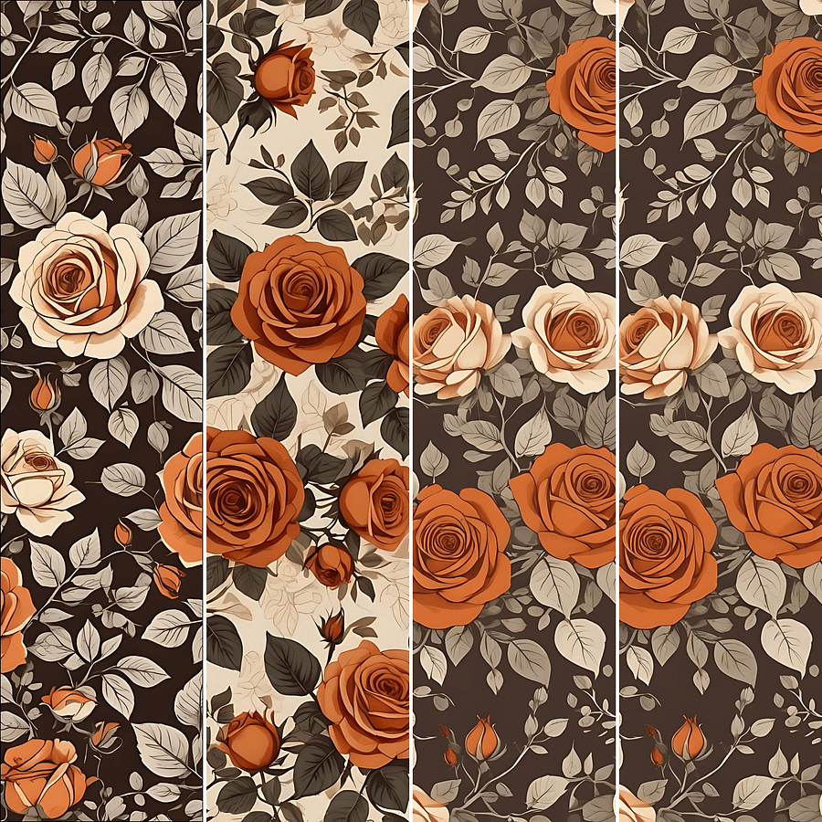 Rustic Vintage Rose Pattern Paper Pack Bundle product image (4)
