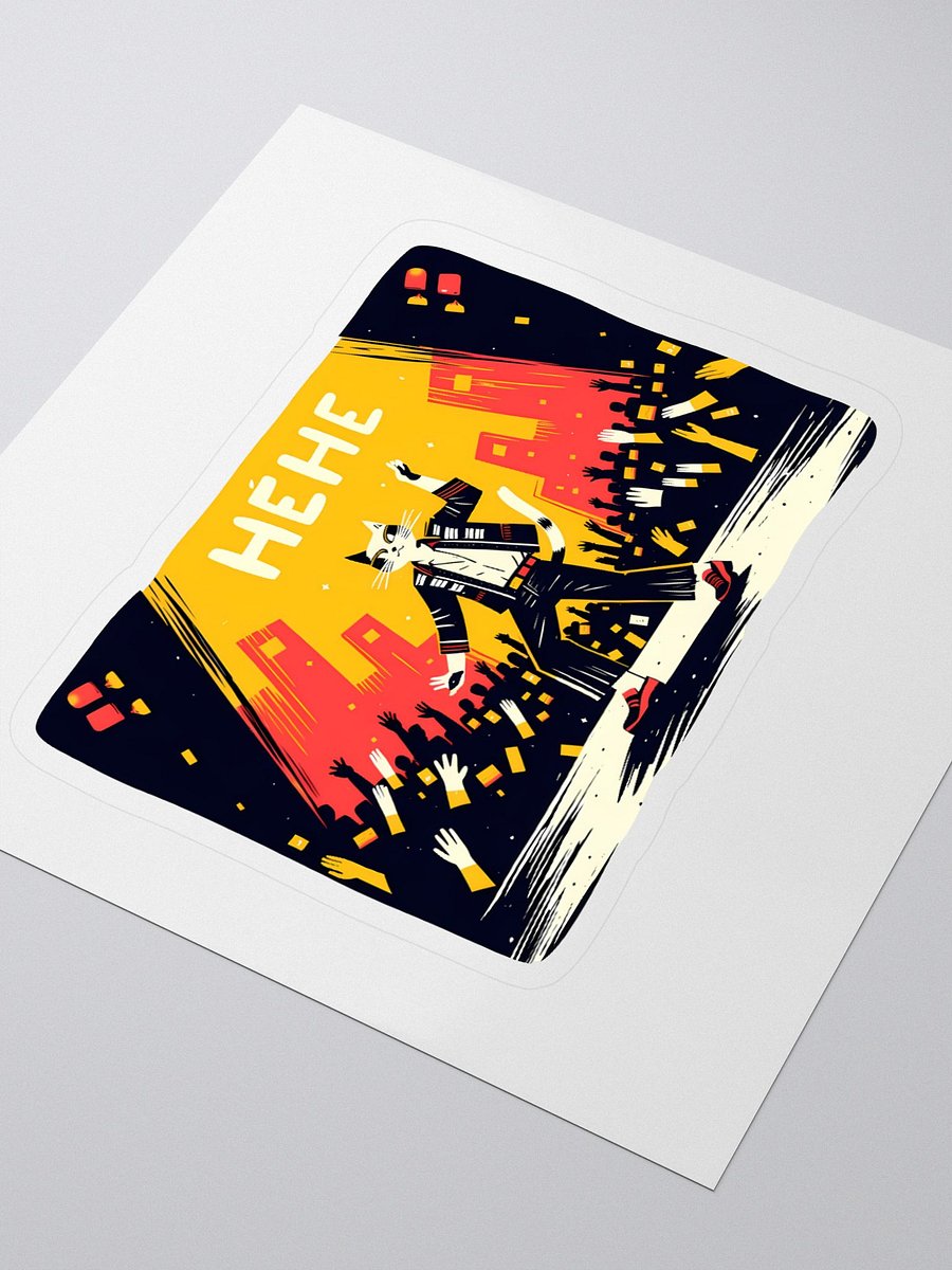 Urban Cat Concert Design | 'HEHE' Stickers product image (3)