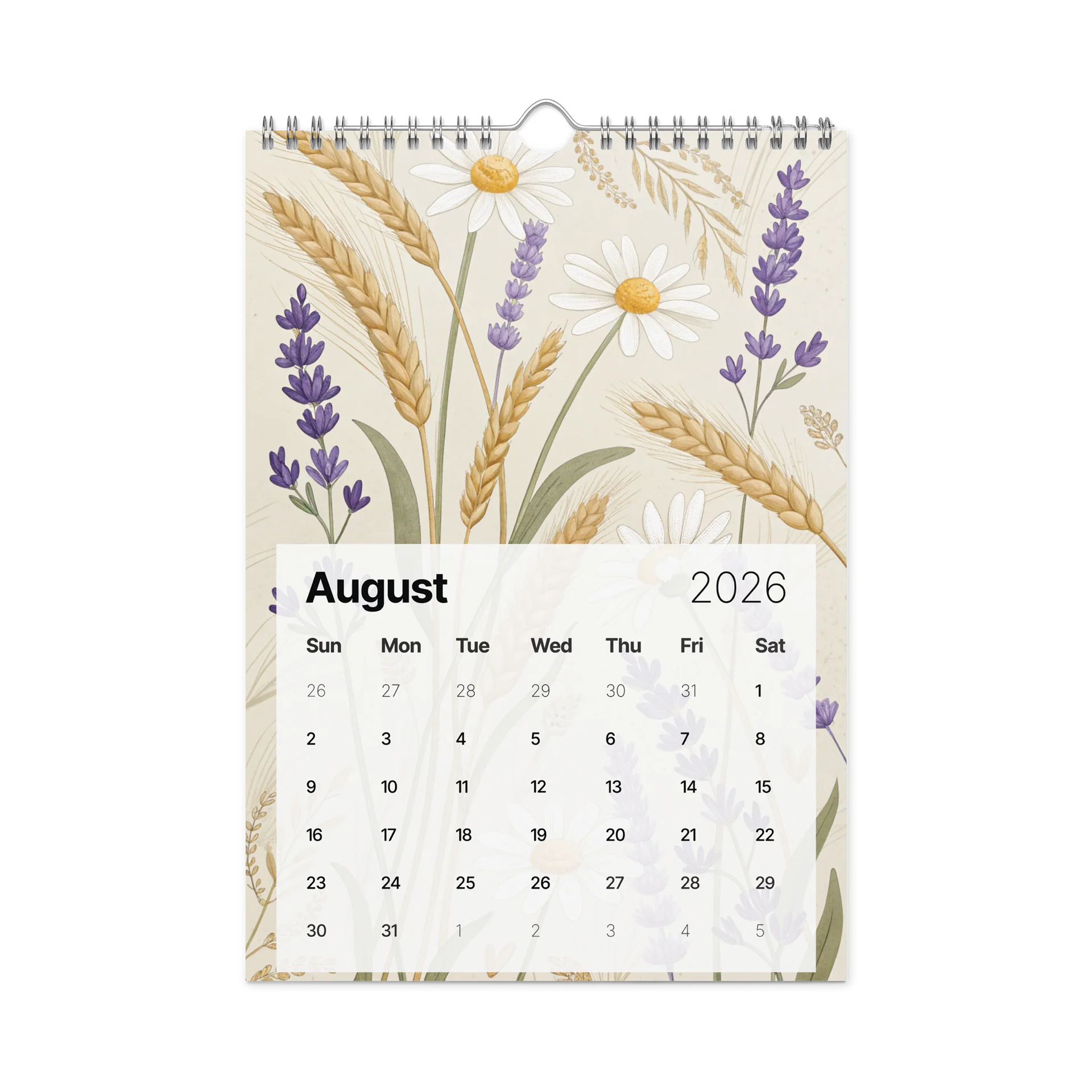 Floral Dreams – Elegant Gouache Pattern Wall Calendar 2026 product image (2)