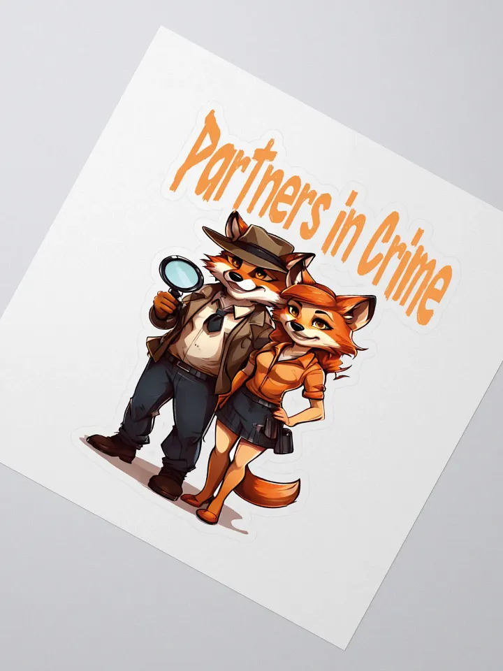Partners in Crime Kiss Cut Stickers - Stylish & Funny Fox Couple Stickers for Laptops, Journals & More product image (2)