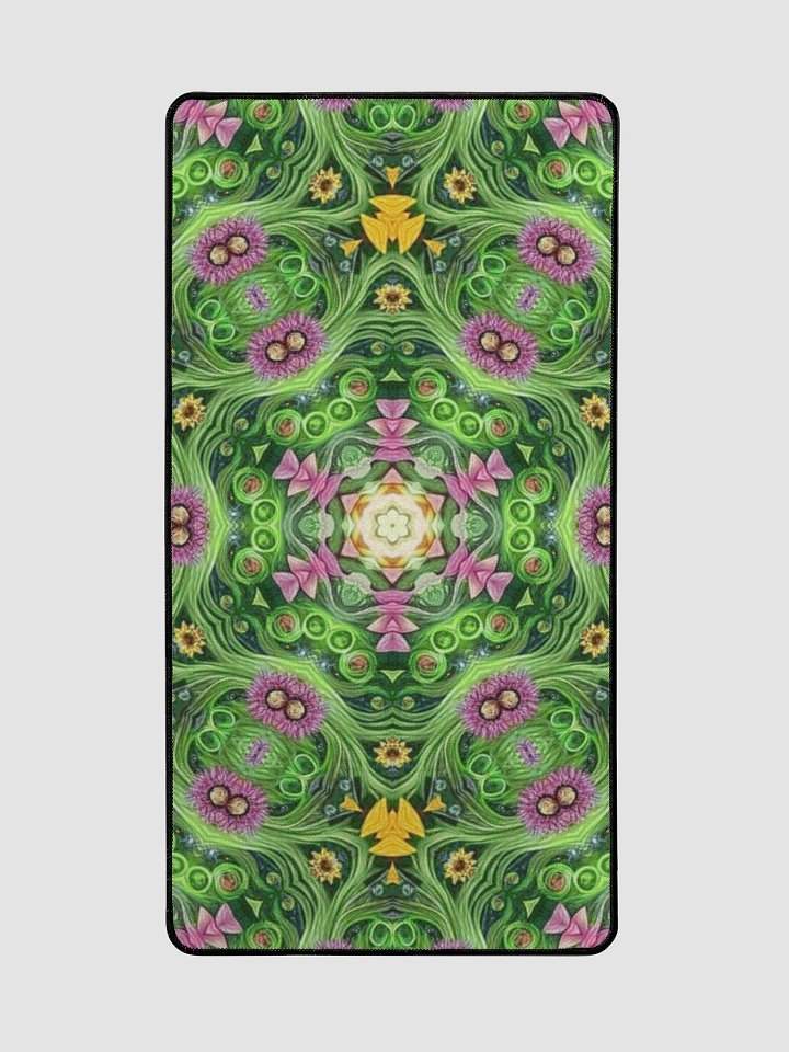 Green Floral Kaleidoscope Desk Mat product image (2)