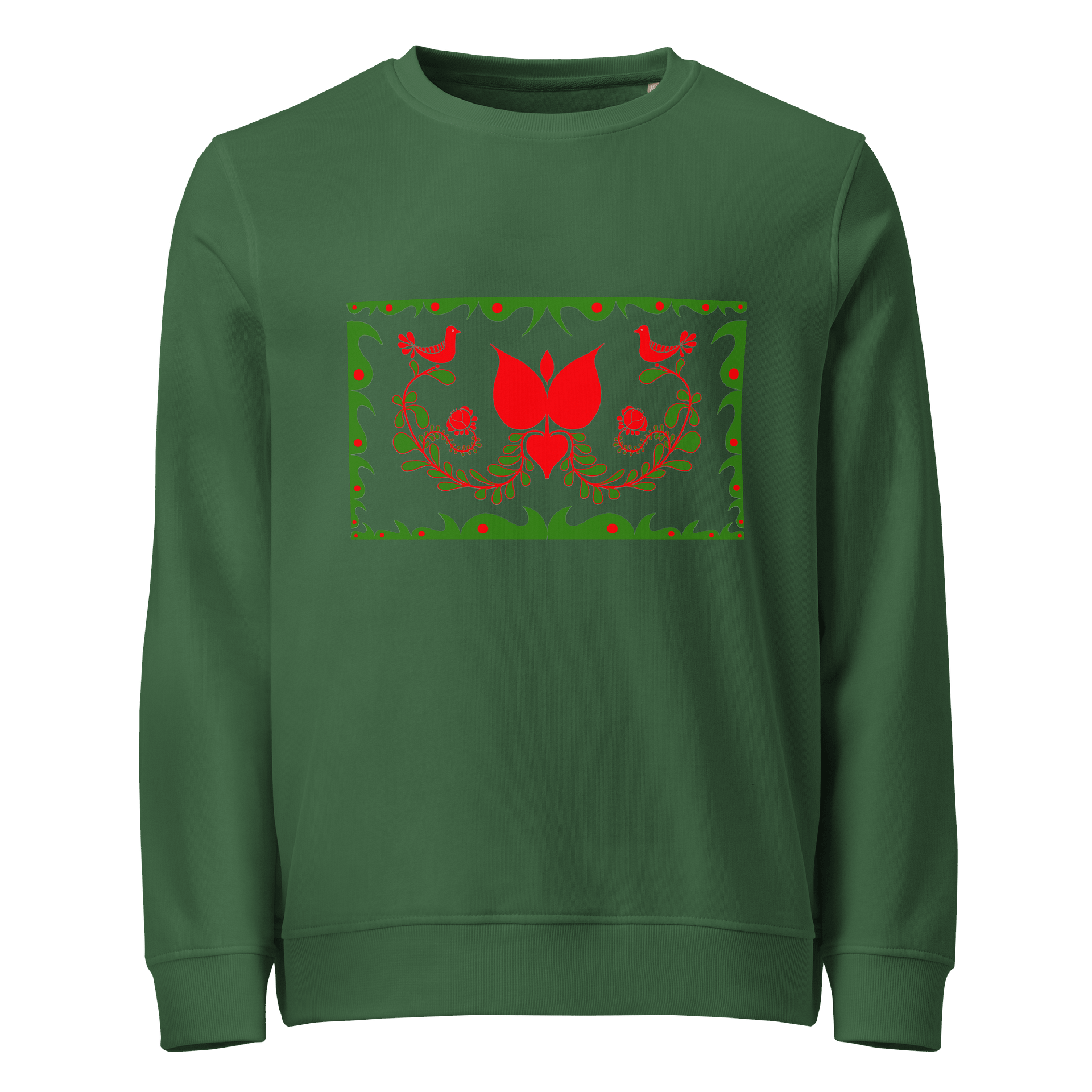 Hungarian Green Floral Bliss Organic Sweatshirt product image (1)
